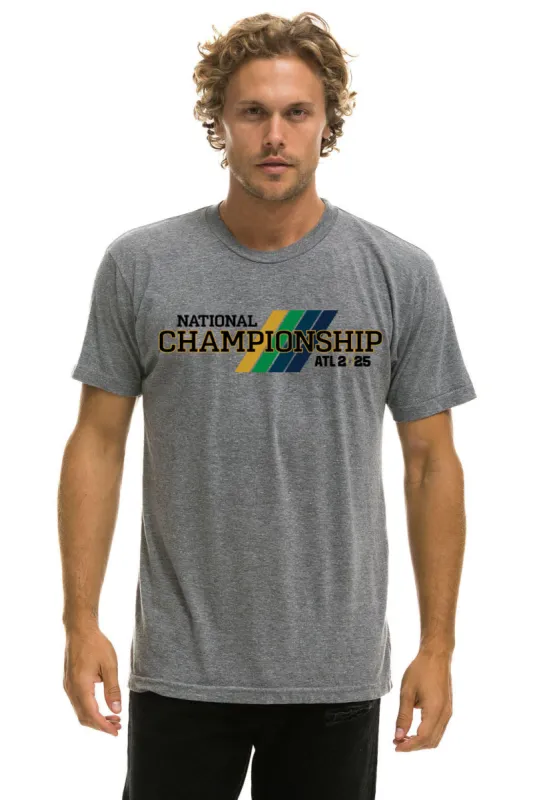 NOTRE DAME CFP 2025 CREW TEE SHIRT - HEATHER GREY sold by Aviator Nation