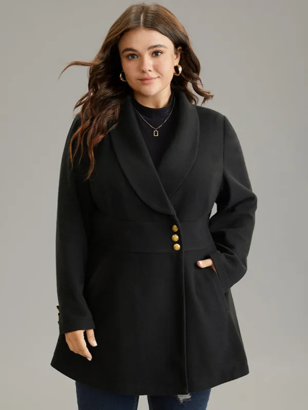 Plain Metal Detail Pocket Coat sold by Bloomchic