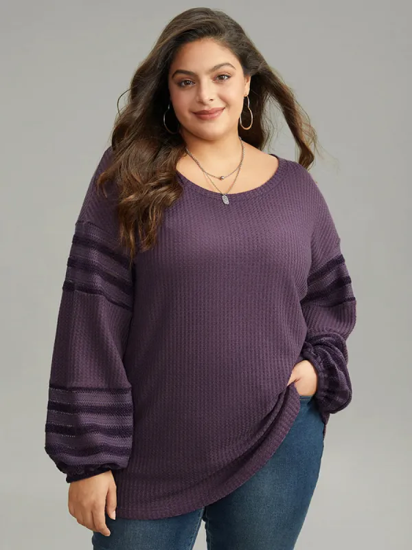 Plain Texture Patchwork Hollow Out T-shirt sold by Bloomchic