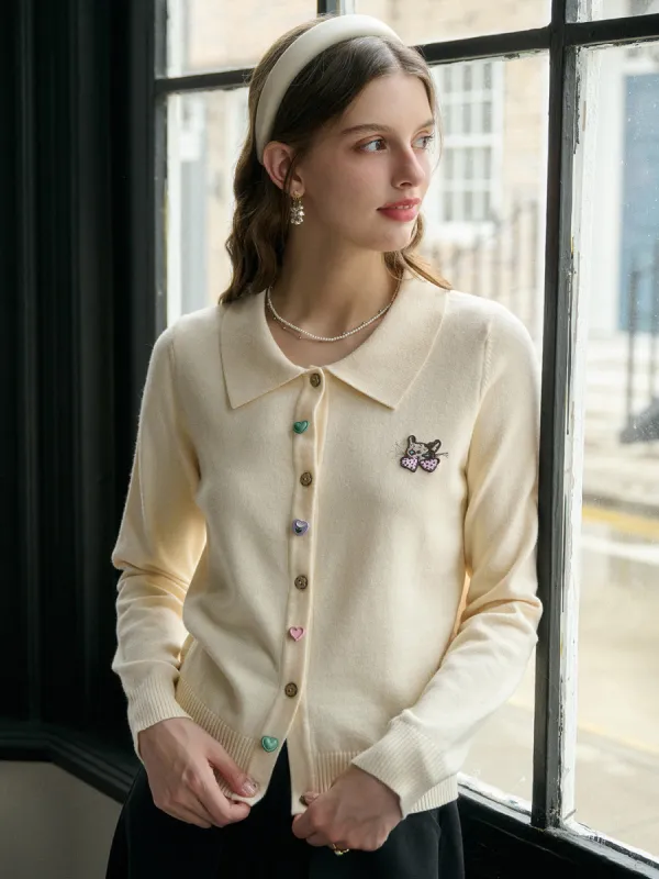【Final Sale】Rosalie Peter Pan Collar Button Cardigan sold by Simple Retro
