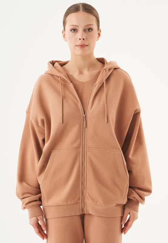 Jale Soft Touch Organic Cotton Sweat Jacket Light Brown sold by Ivalo.com