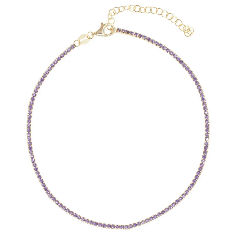 Little Gems Tennis Anklet in Amethyst sold by Ragen Jewels