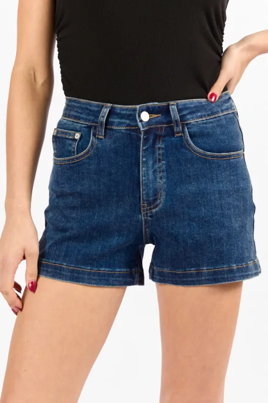 Come As You Are Dark Wash Relaxed Fit Denim Shorts SALE sold by Pink Lily