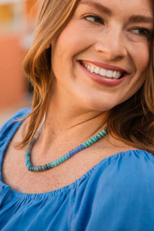 Blue Beaded Necklace FINAL SALE sold by Pink Lily