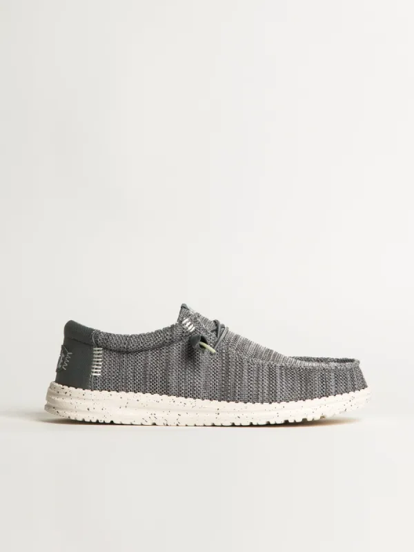MENS HEYDUDE WALLY STRETCH SOX SLIP-ON - GREY sold by Boathouse