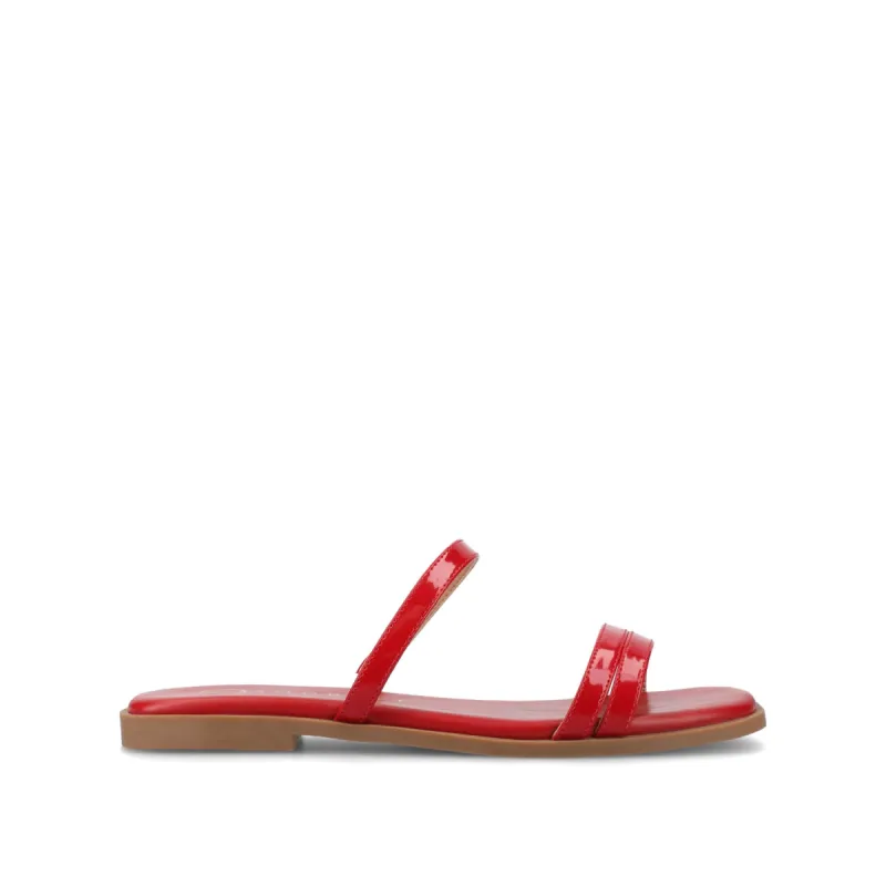 BRISA SLIDE SANDALS IN FAUX LEATHER sold by Journee Collection