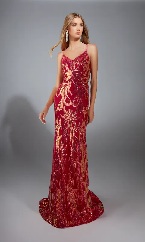 ALYCE Paris 1875 The Secret Dress - Long V-neck Embellished Fit N Flare Dress sold by Alyce Paris