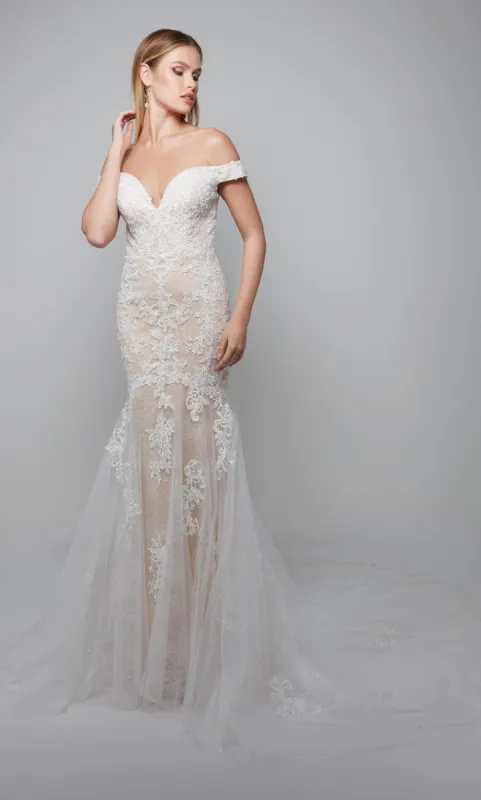 ALYCE Paris 7086 Bridal Off The Shoulder Elegant Fit N Flare Dress sold by Alyce Paris