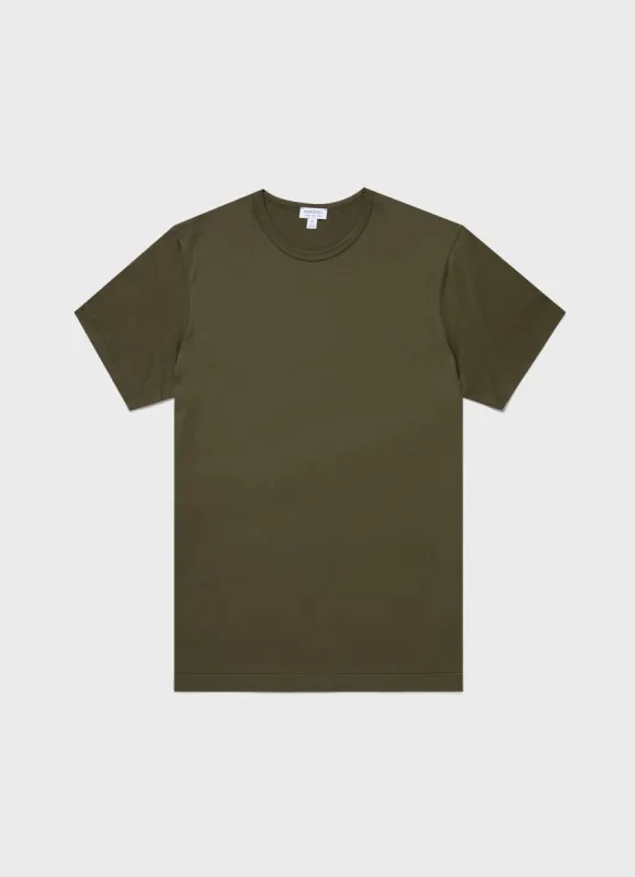 Men's Classic T-shirt in Pine Green sold by Sunspel