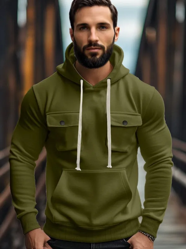 Everyday Comfort Fleece Cargo Hoodie sold by Coofandy