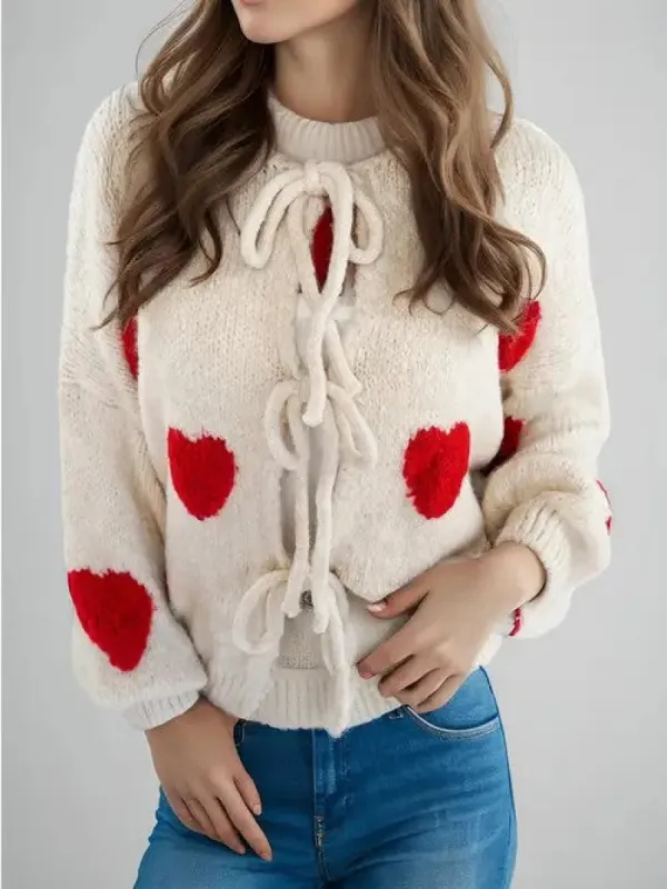 Front tie heart cardigan sold by Charming Charlie