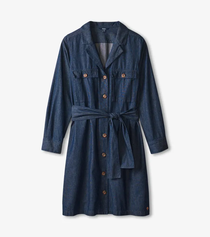 Denim Shirt Dress - Dark Wash sold by Hatley