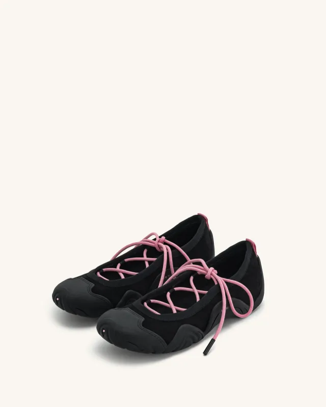 Caitlin Lace-up Ballerina Sneakers  - Black sold by JW PEI