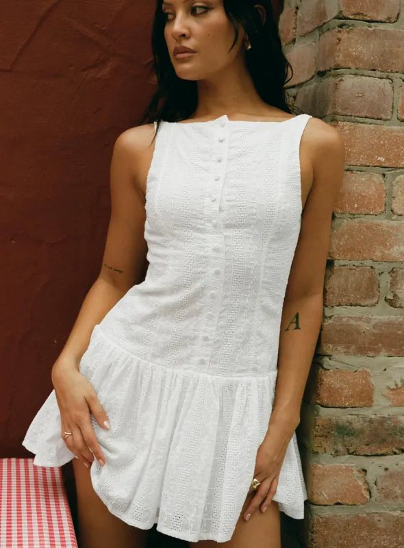Sweeter Places Embroidered Mini Dress White sold by Princess Polly