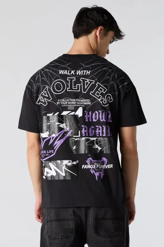 Walk with Wolves Graphic Relaxed T-Shirt sold by Urban Planet