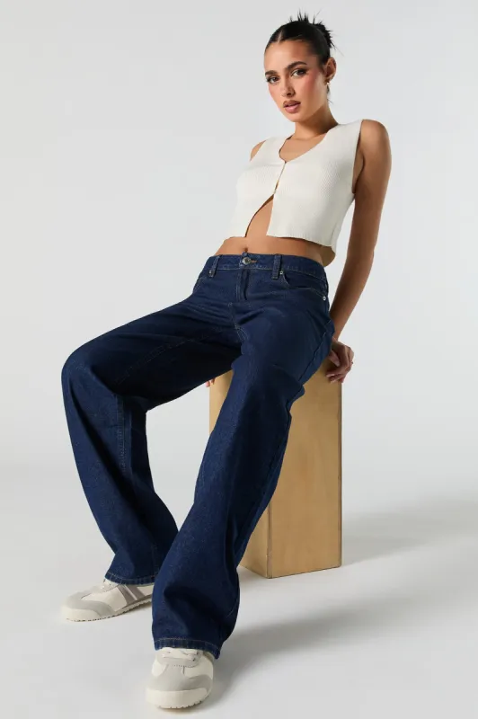 Dark Wash Low Rise Baggy Jean sold by Urban Planet