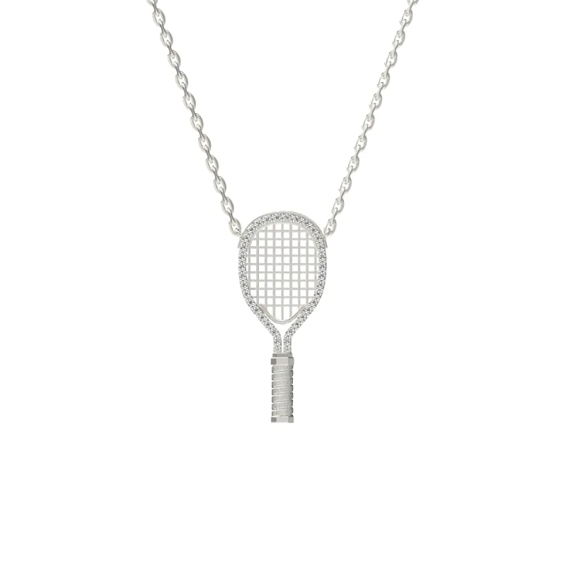 'The Tennis' Necklace, White Diamond Halo sold by Pascal Design Official
