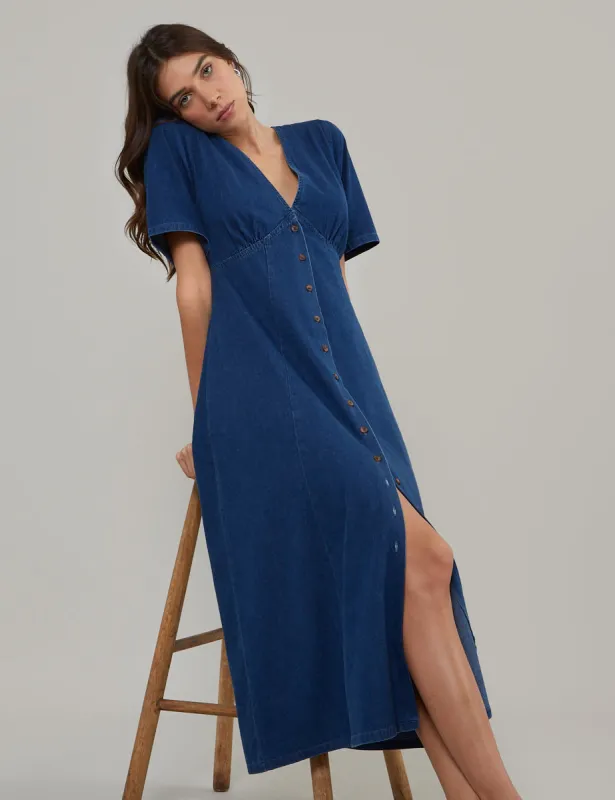 Blue Denim Shannon Midi Dress sold by Nobody's Child