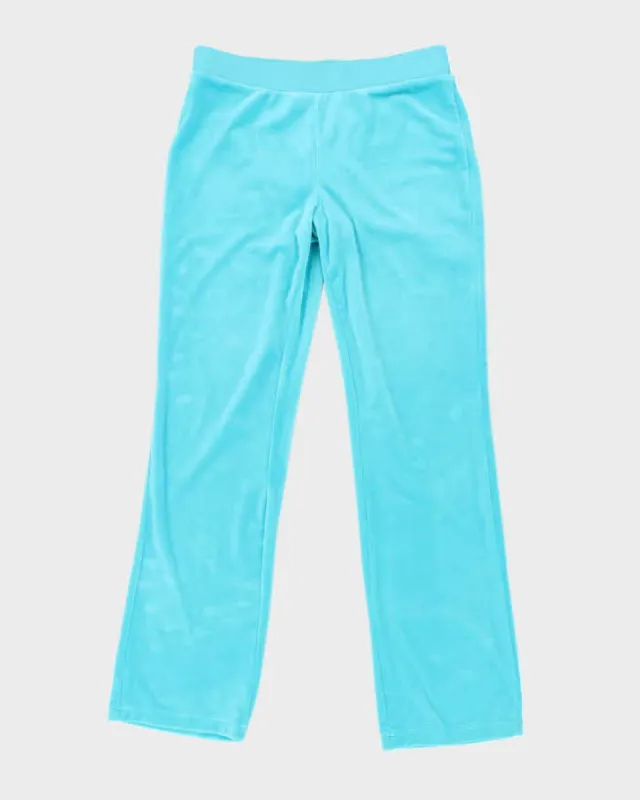 Y2k 00s Juicy Couture Blue Velour Tracksuit Bottoms - M sold by Rokit