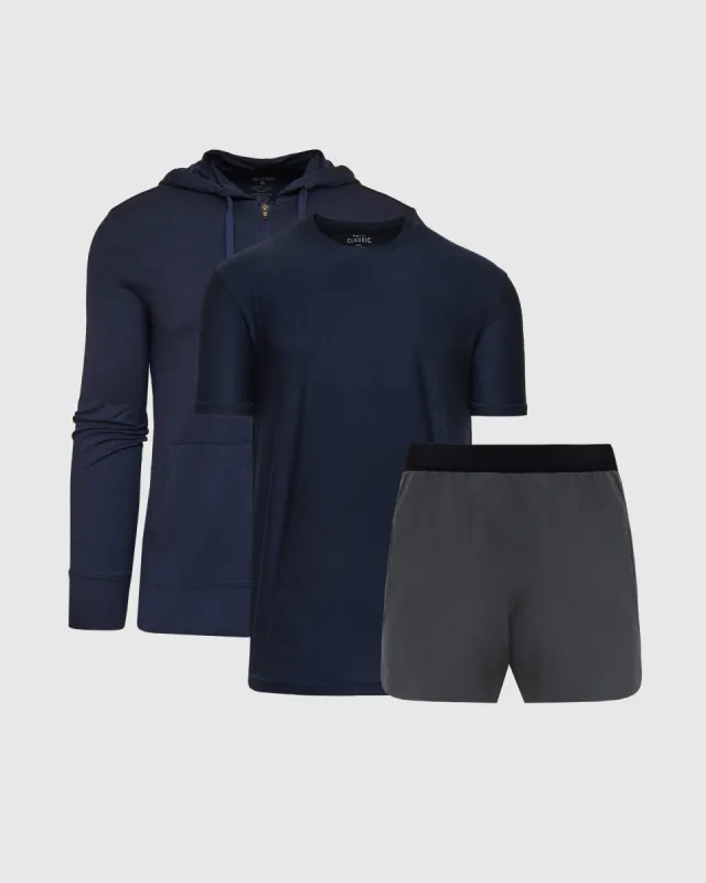 Navy Carbon Training Top and Bottom 3-Pack sold by True Classic