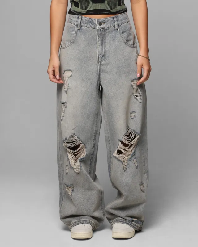 Loiter Star Layered Distressed Jeans Washed Blue sold by Culture Kings