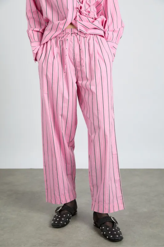 jorja trousers - pink bold stripe sold by Damson Madder