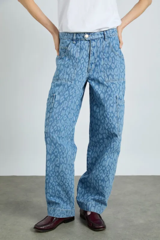 drew jeans - leopard laser sold by Damson Madder