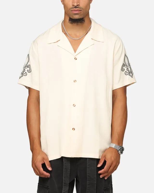 XXIII Fleur Linen Button Up Shirt Off White sold by Culture Kings