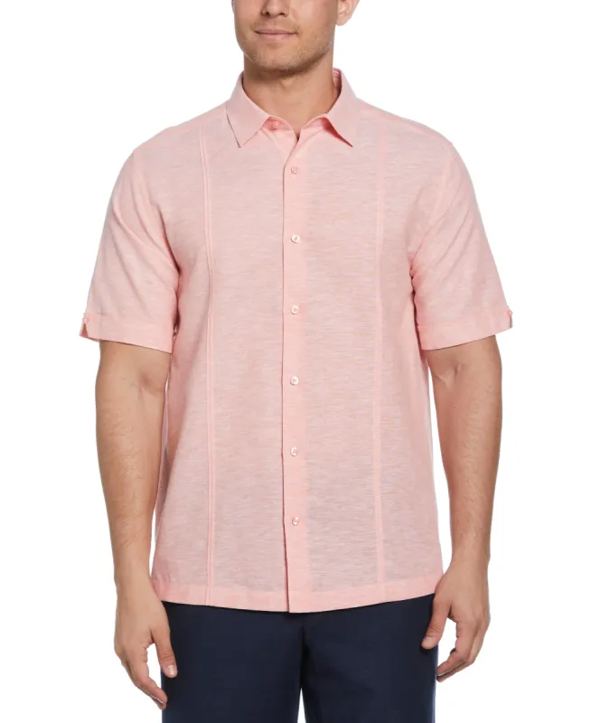 Linen Blend Panel Shirt sold by Cubavera