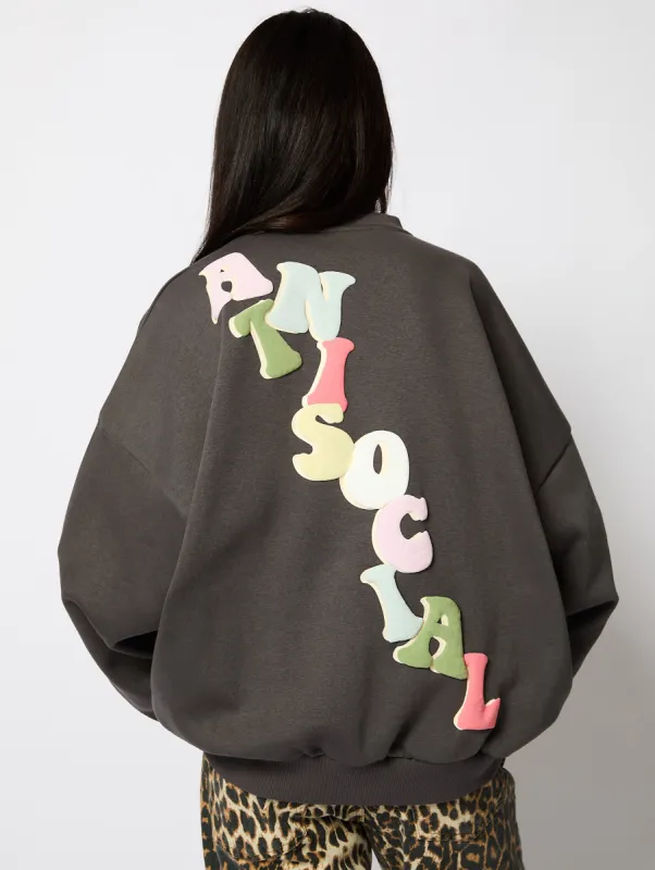 Antisocial Sweatshirt in Charcoal sold by Skinnydip London