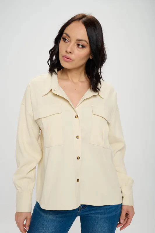 Corduroy Comfort Shacket sold by Ci Sono