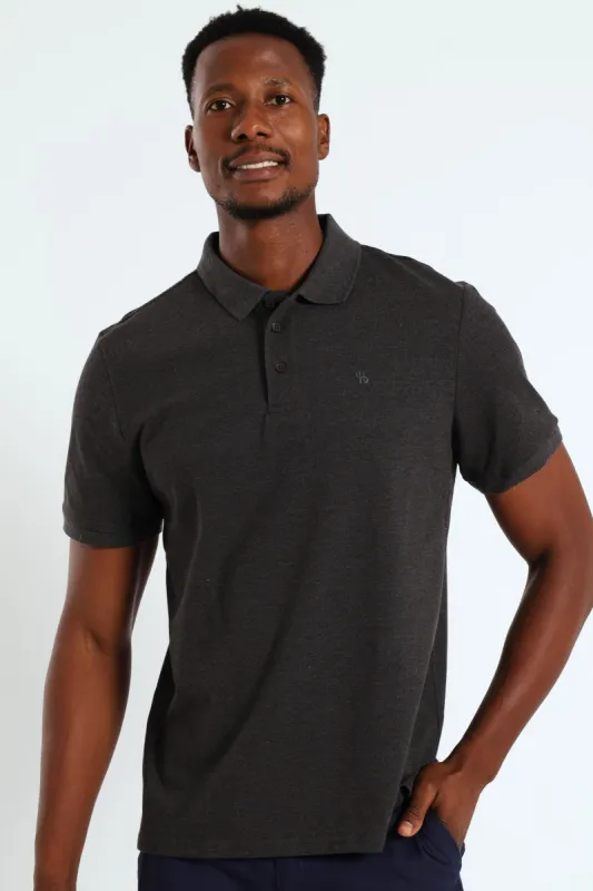 Basic Regular Fit Golfer - Charcoal Melange sold by Edgars 