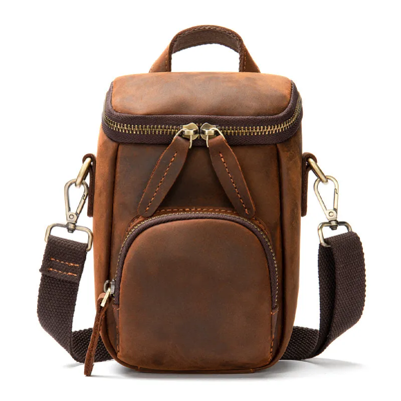 Men's Vintage Crazy Horse Leather Shoulder Bag 58437668X sold by Manly