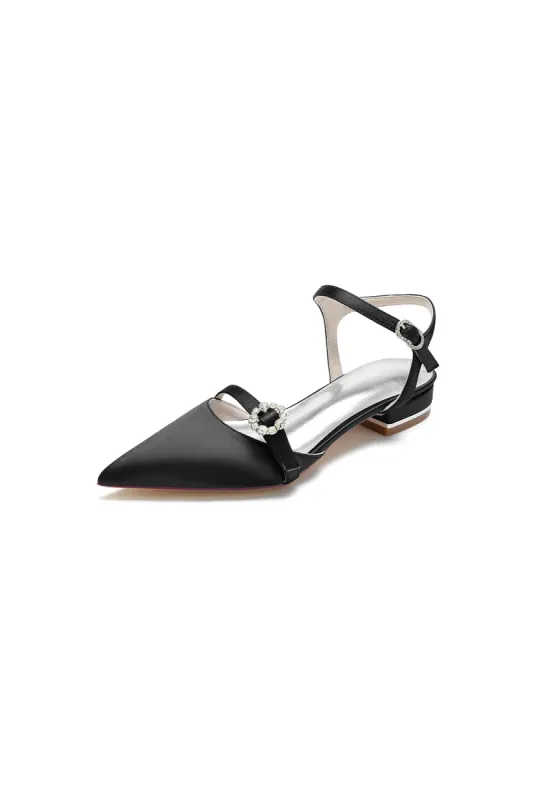 Crystal Buckle Strap Pointed Toe Flats sold by KissProm