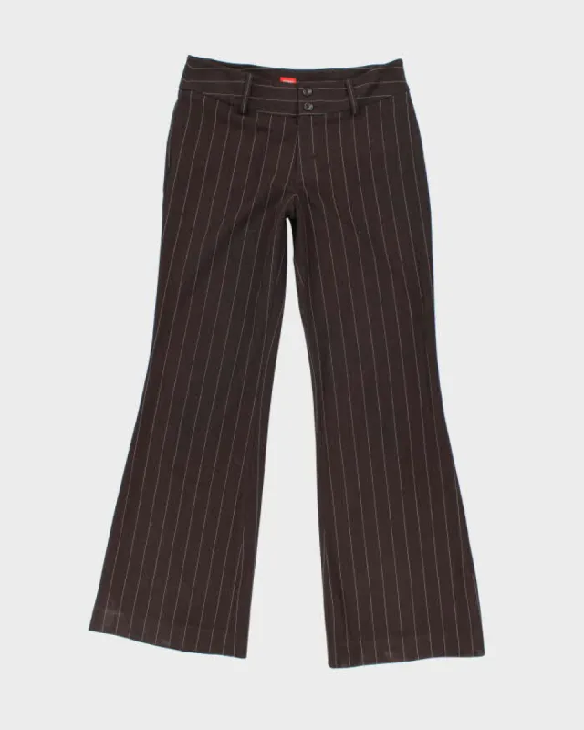 Vintage Y2k 00s Esprit Brown Pin Stripe Trousers - S sold by Rokit