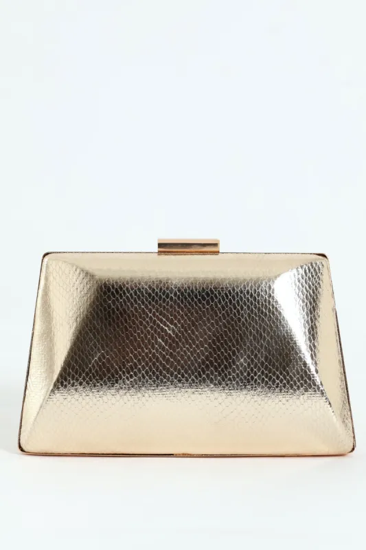 Hardcase Clutch Bag - Gold sold by Edgars