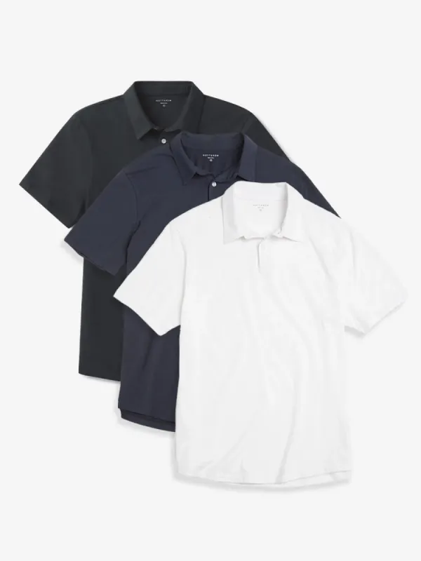 Jersey Sueded Polo 3-Pack sold by Mott & Bow