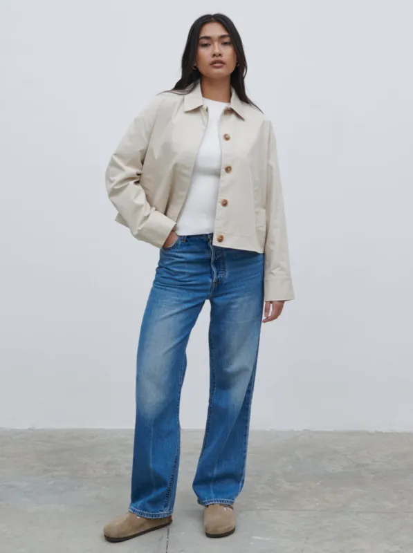 Isla Cropped Trench Coat - Stone sold by Pretty Lavish
