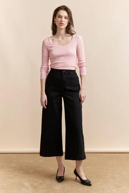 High rise cropped wide leg jeans sold by Tristan Style