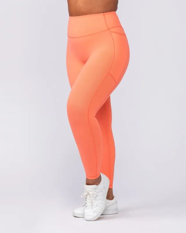 Agility Pocket Ankle Length Leggings - Hot Coral sold by Muscle Nation