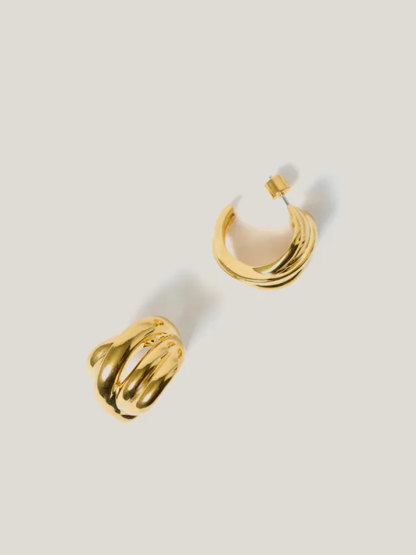 Twisted Dome Hoop Earring | Gold sold by Jigsaw