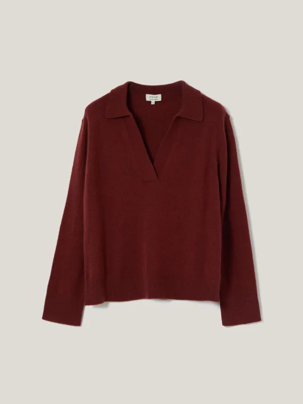 Compact Wool Collar Jumper | Red sold by Jigsaw