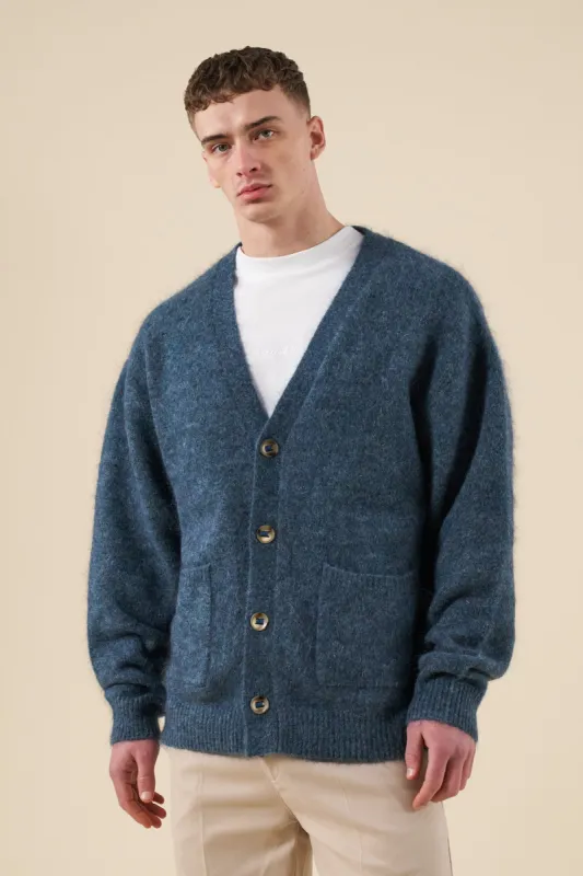 SAWYER MOHAIR CARDIGAN - INDIGO sold by Bound