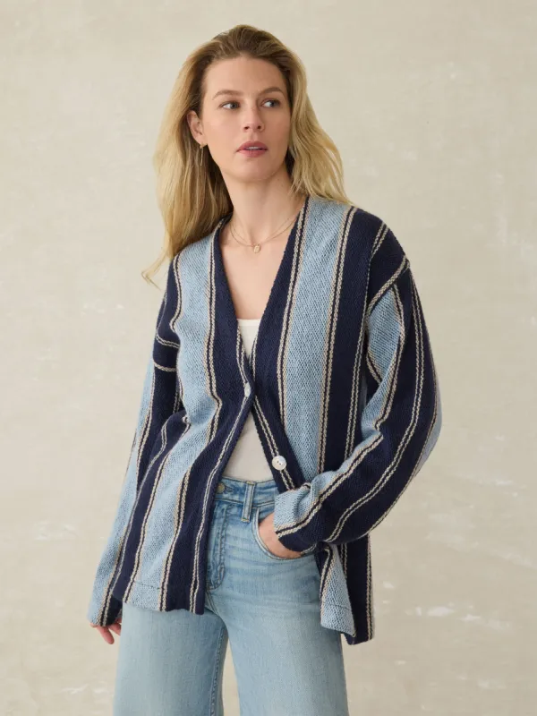 Dockside Cardigan - Tide Line Stripe sold by Faherty