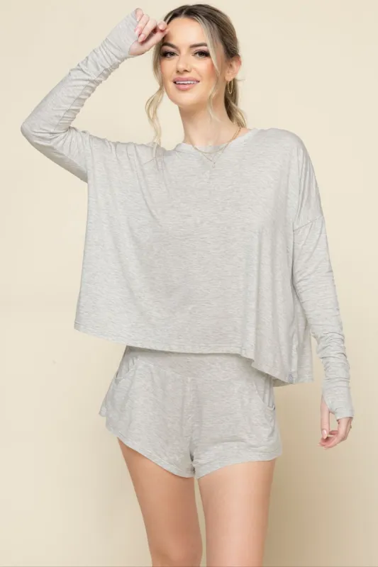 Perfect Lounge Shorts - Heather Grey sold by POPFLEX