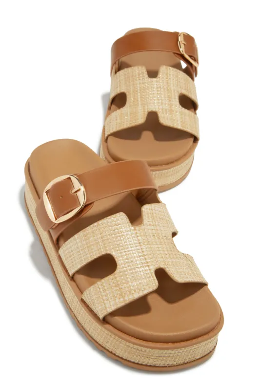 Resort Getaway Slip On Chunky Sandals - Nude sold by Miss Lola