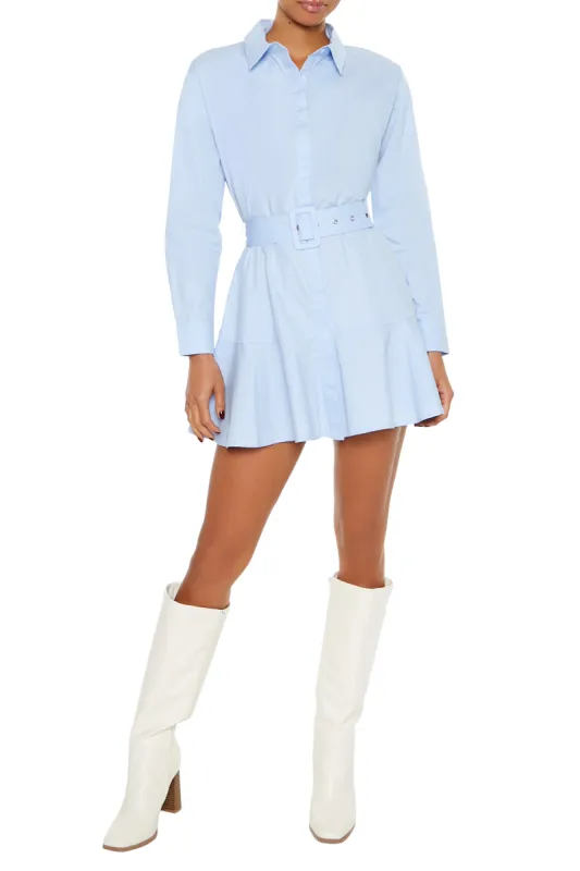 Poplin Belted Mini Shirt Dress sold by Urban Planet