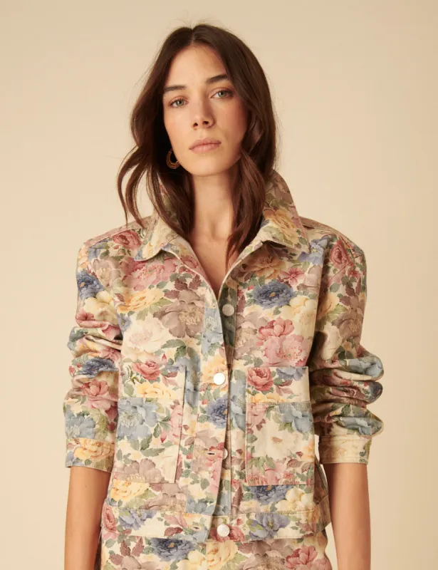 Floral Boxy Denim Jacket sold by Nobody's Child