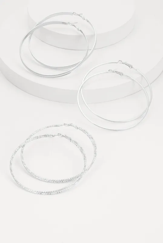 Assorted Metallic Hoop Earring Trio sold by Rainbow