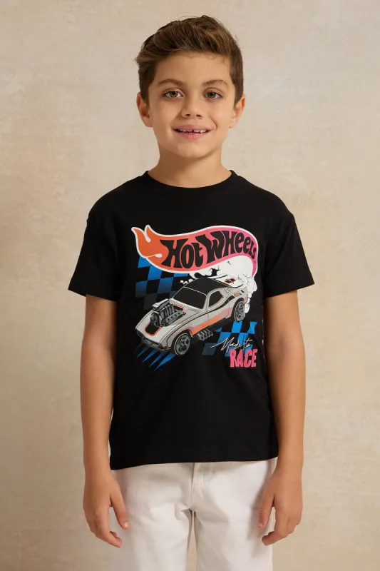 Boys Black Printed T-shirt sold by Redtag